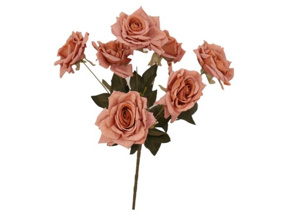 Dusty Blue French Rose Stem Blue Artificial Flowers - Image 3