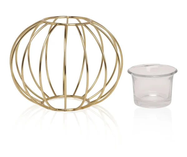 Desidine Iron Golden Finishing Tealight Candle Holder - Image 2
