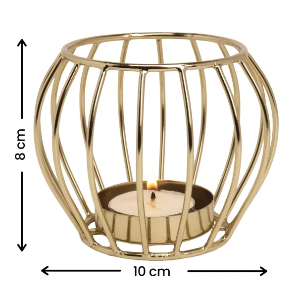 Desidine Gold-Toned Textured Votive Tealight Holder - Image 2