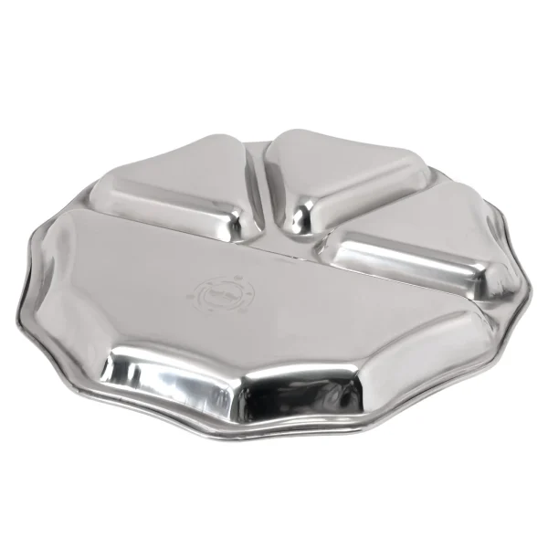 DESIDINE Stainless Steel Rimhjhim 4 in 1 Dinner Plate/Bhojan Thal - Image 2