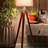 Tripod Floor Lamp | Antique Designed Jute Fabric With Khadi Shade Decorative