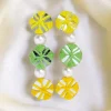 3 Layer Handmade Fabric Mirror Design Earrings - Image 2