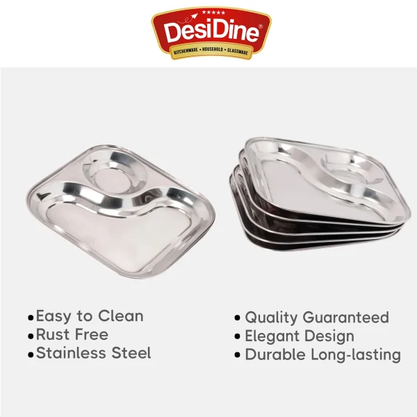 DESIDINE Stainless Steel 2 in 1 Snack Plates - Image 3