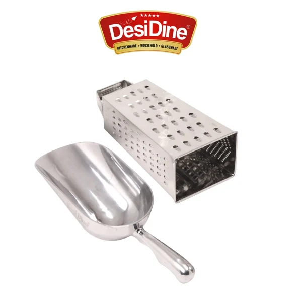 DesiDine Combo Pack of 1 pc Atta Scoop & 1 Pc 5 in 1 Vegetable Grater and Slicer Combo