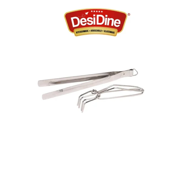 DesiDine Stainless Roti Tong & Pakkad Combo Pack of 2