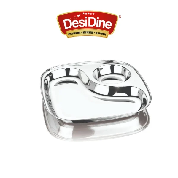 DESIDINE Stainless Steel 2 in 1 Snack Plates