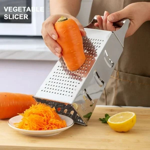 DesiDine Multi-Purpose Combo, Stainless Steel 9-inch Mesh Jali, 5 in 1 Slicers/Grater Set of 2 pc - Image 7