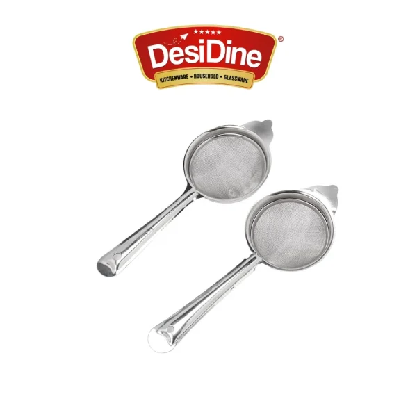 Stainless Steel Dolphin Double Mesh Tea Strainer, Set of 2