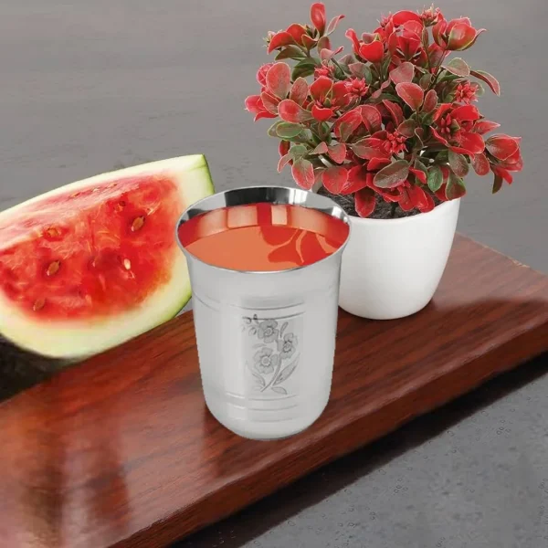DesiDine Stainless Steel Serving Glasses/Drinking Glass Set Water/Juice Glass - Image 4