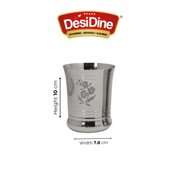 DesiDine Stainless Steel Serving Glasses Unbreakable Drinking Glass Set Water/Juice Glass - Image 4