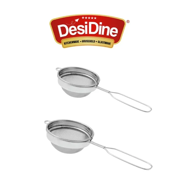 Stainless Steel Food Grade Round Tea and Coffee Strainer, Double Net Strong Mesh Jali