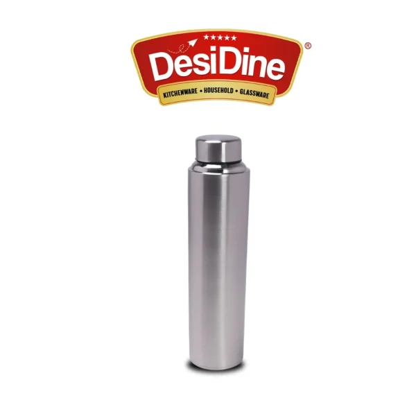 DesiDine Stainless Steel Water Bottle 900 ml/Water Bottle Silver, Pack Of 1